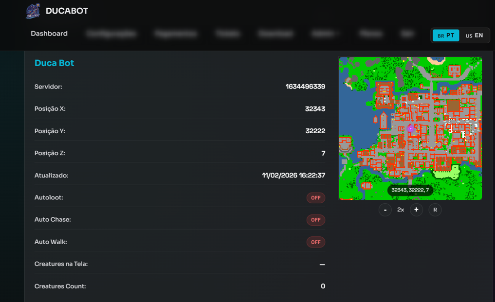 Configurações do DUCABOT